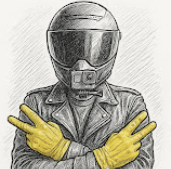 Peter with Motorcycle logo